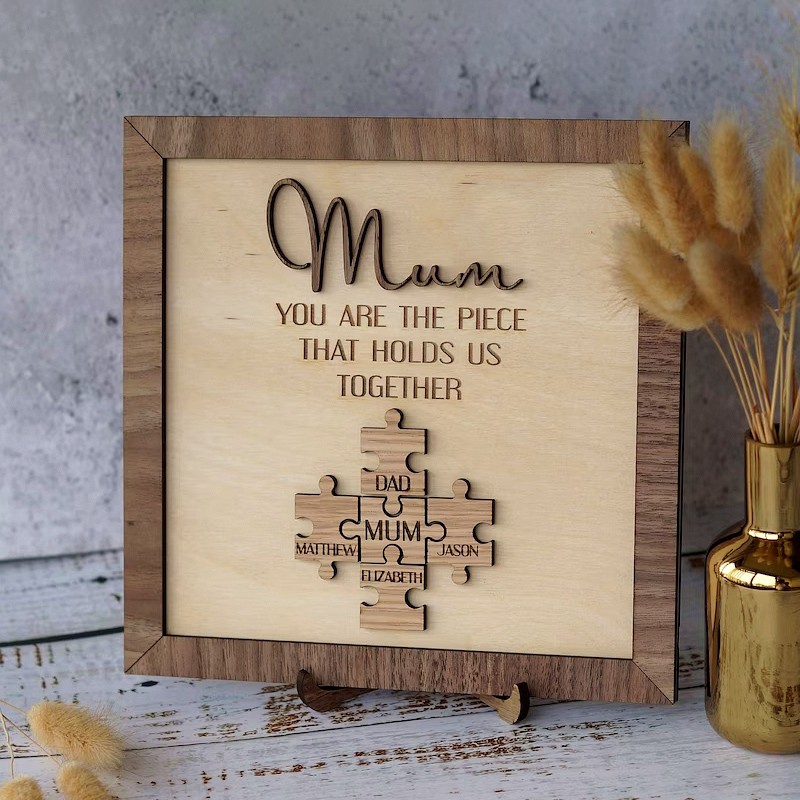 You are the Piece that holds us together Personalized Mum Puzzle Plaque Mother's Day Gift