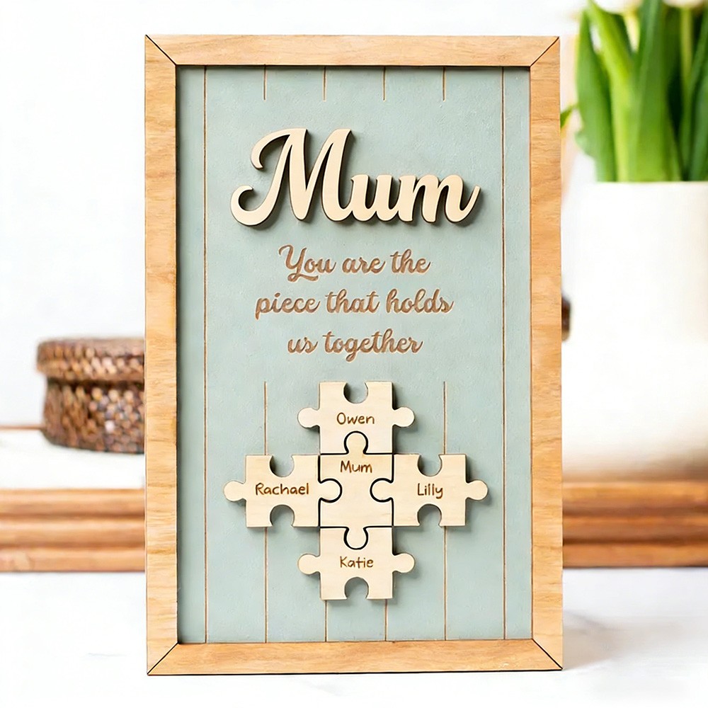 You are the Piece that holds us together Personalized Mum Puzzle Plaque Mother's Day Gift