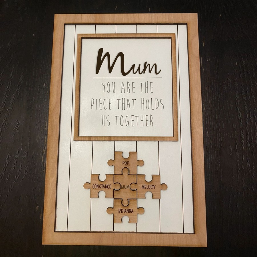 You are the Piece that holds us together Personalized Mum Puzzle Plaque Mother's Day Gift