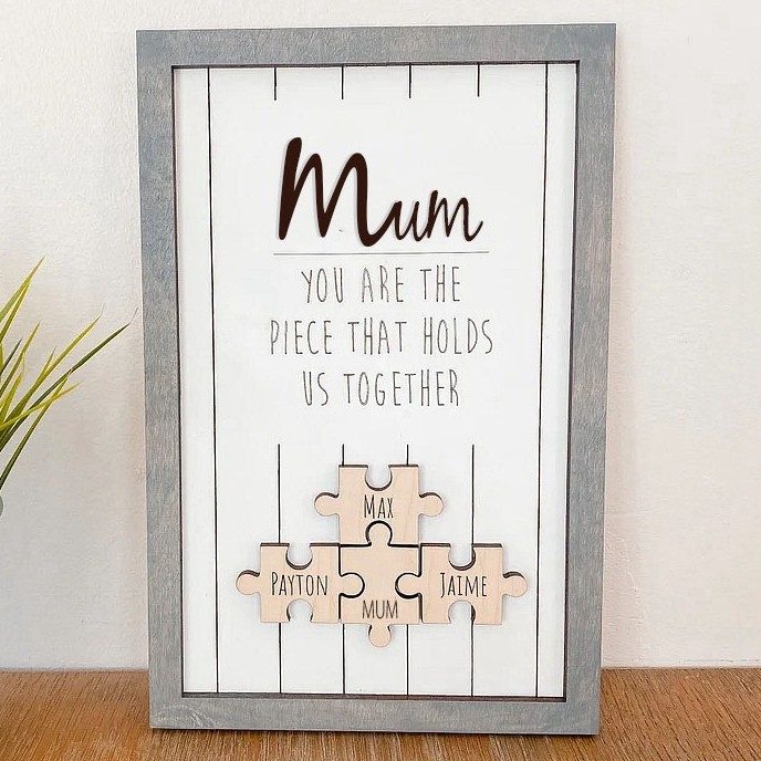 You are the Piece that holds us together Personalized Mum Puzzle Plaque Mother's Day Gift