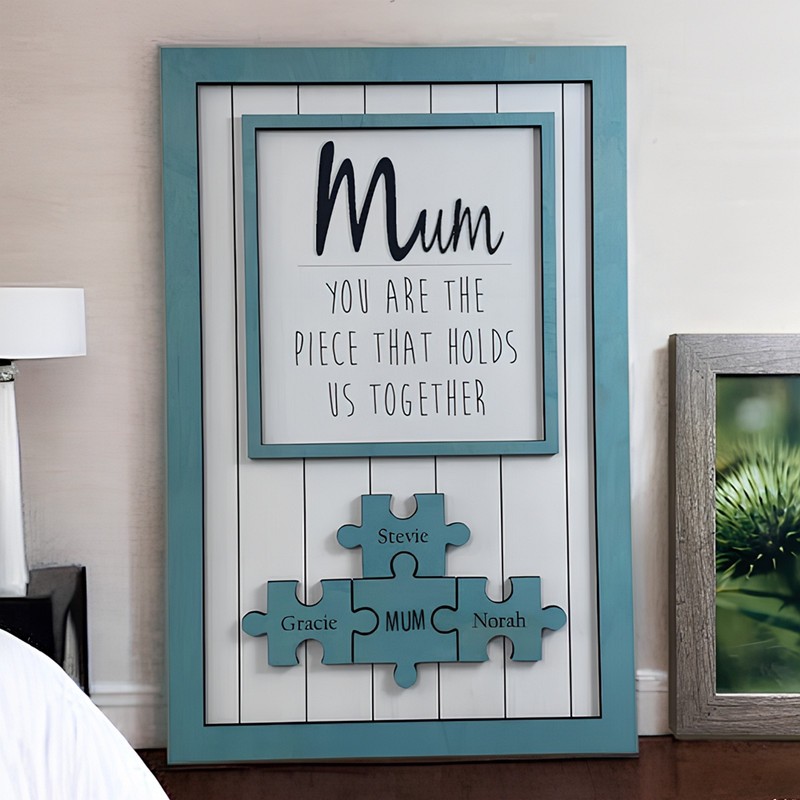 You are the Piece that holds us together Personalized Mum Puzzle Plaque Mother's Day Gift