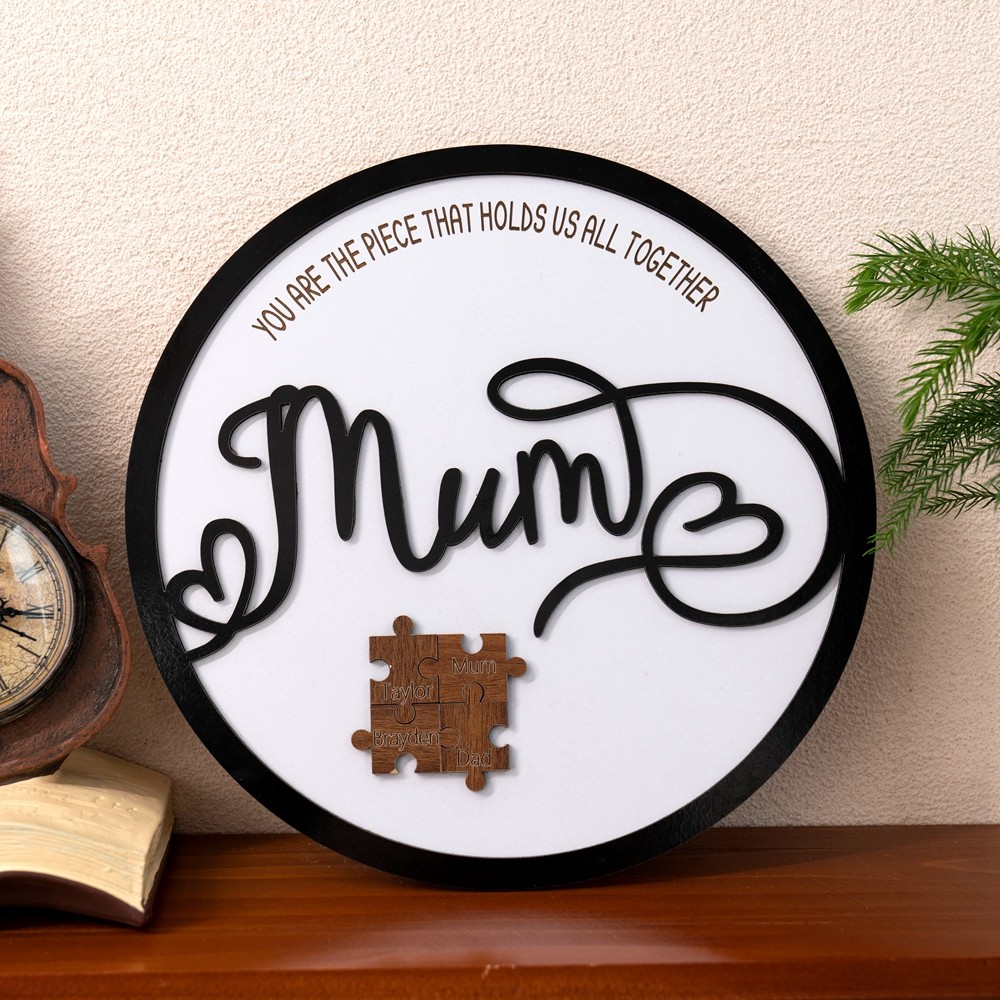 You are the piece that holds us together personalized mum puzzle plaque Mother's Day Gift
