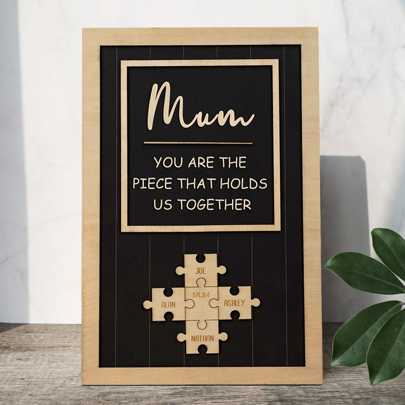 You are the Piece that holds us together Personalized Mum Puzzle Plaque Mother's Day Gift