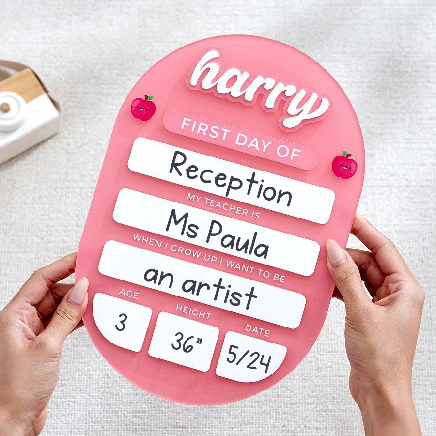 Personalized First/Last Day of School Sign Interchangeable Back to School Sign Gift for Kid