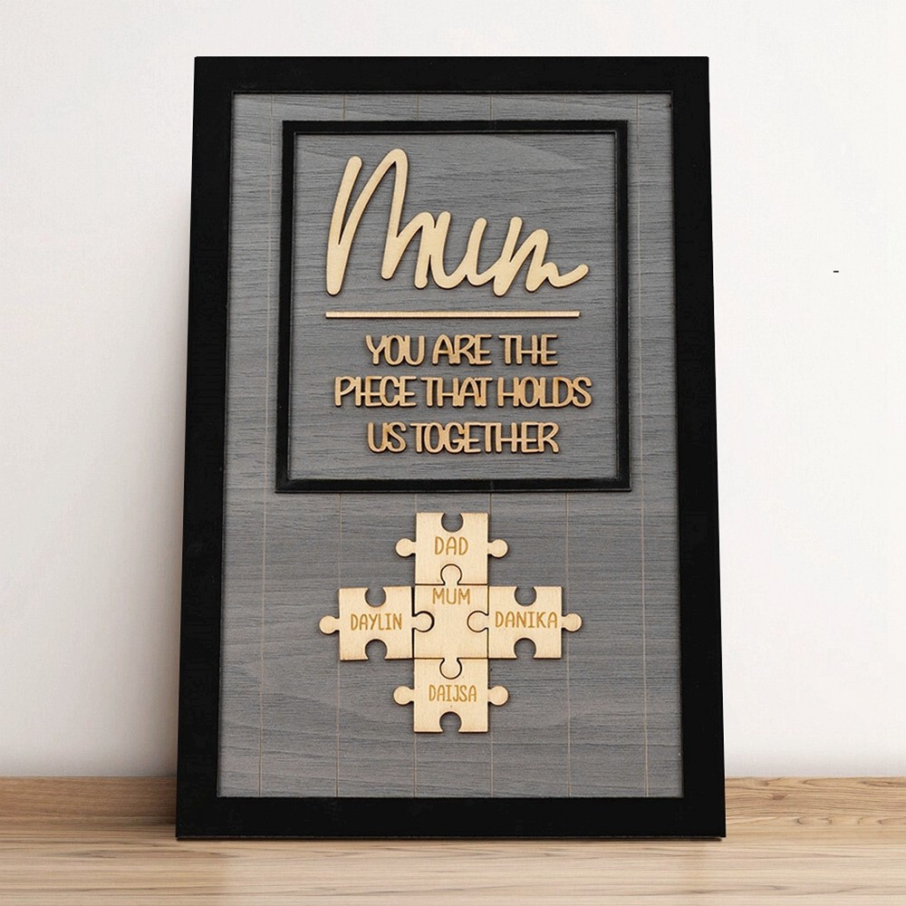 You are the Piece that holds us together Personalized Mum Puzzle Plaque Mother's Day Gift