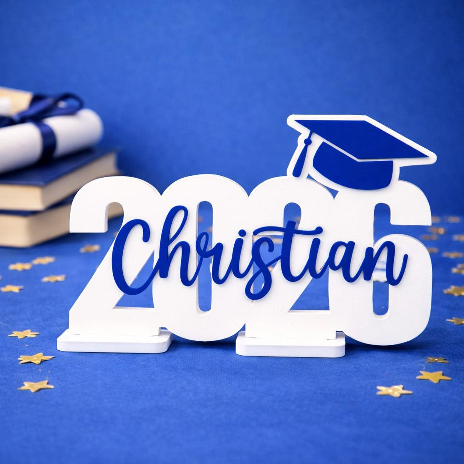 Personalized Graduation Party Sign with Name, Custom Graduation Decor for Gift Table, Dessert Table or Centerpiece