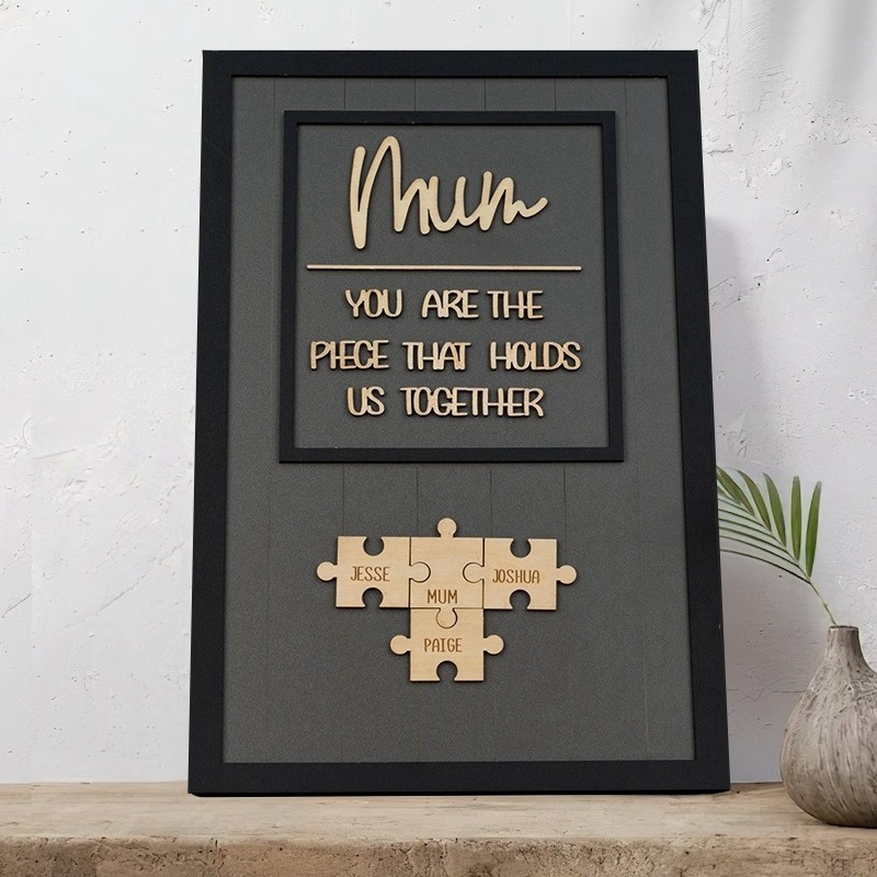 You are the Piece that holds us together Personalized Mum Puzzle Plaque Mother's Day Gift