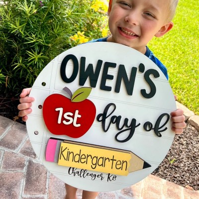 Personalized First Day of School Sign Interchangeable Back to School Sign Kit Gift for Kid