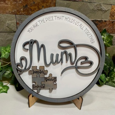You are the Piece that holds us together Personalized Puzzle Design Heart Gift