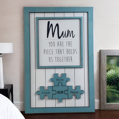 You are the Piece that holds us together Personalized Mum Puzzle Plaque Mother's Day Gift