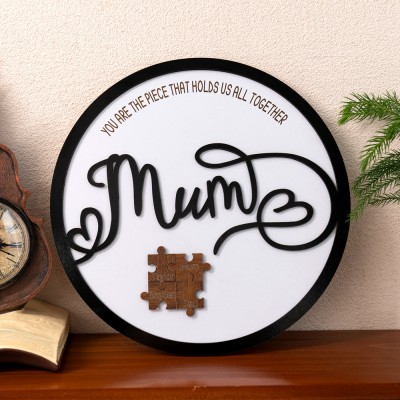 You are the piece that holds us together personalized mum puzzle plaque Mother's Day Gift