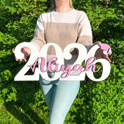 Personalized Graduation Party Sign with Name, Custom Graduation Decor for Gift Table, Dessert Table or Centerpiece