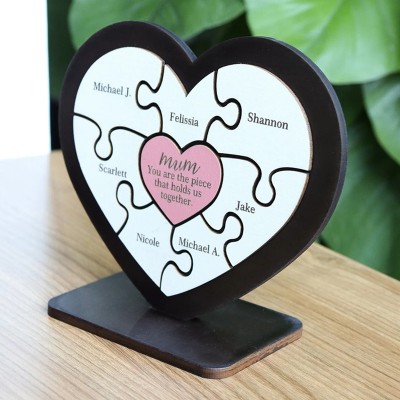 You are the Piece that holds us together Personalized Puzzle Design Heart Gift