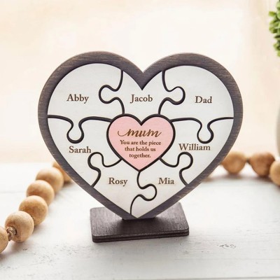 You are the Piece that holds us together Personalized Puzzle Design Heart Gift
